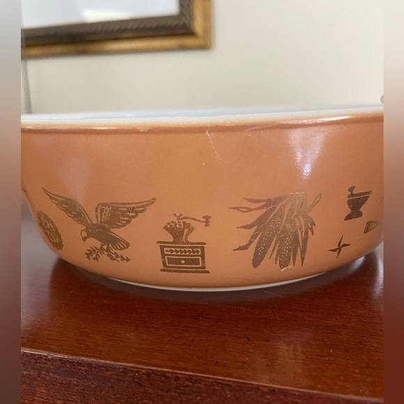 Vintage 60's Pyrex Federal Eagle 471 Brown Oval Baking  Casserole Dish 1 pint - Picture 11 of 11
